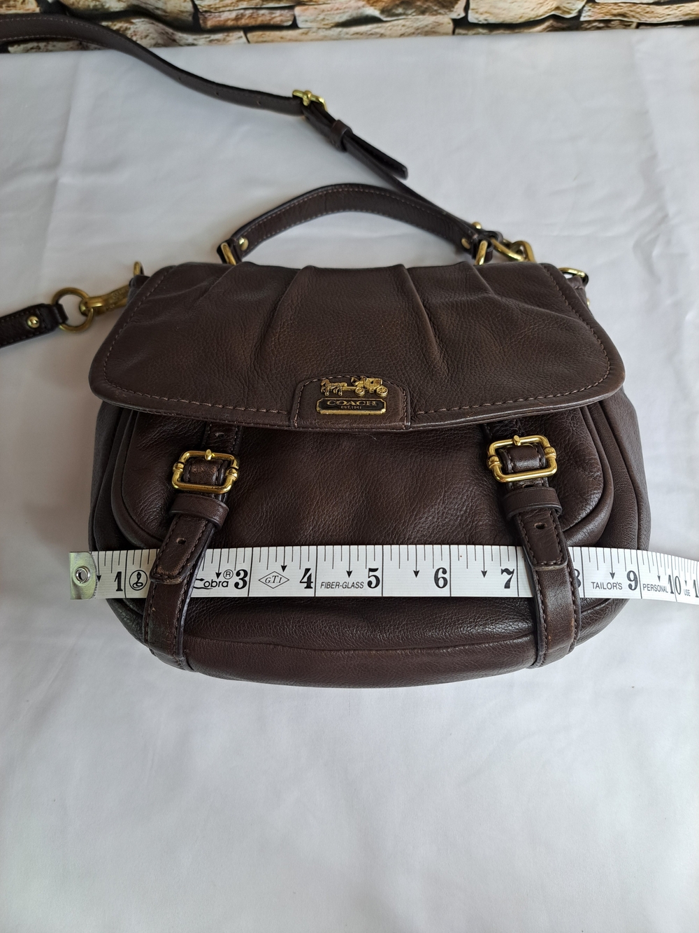 COACH 'MADISON' ANNABELLE' Pebbled Leather Flap Shoulder Bag w/Crossbody Strap - Picture 11 of 16